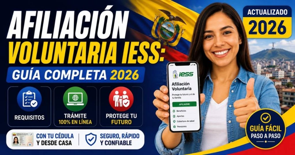Afiliación voluntaria IESS requisitos beneficios y pasos 2026