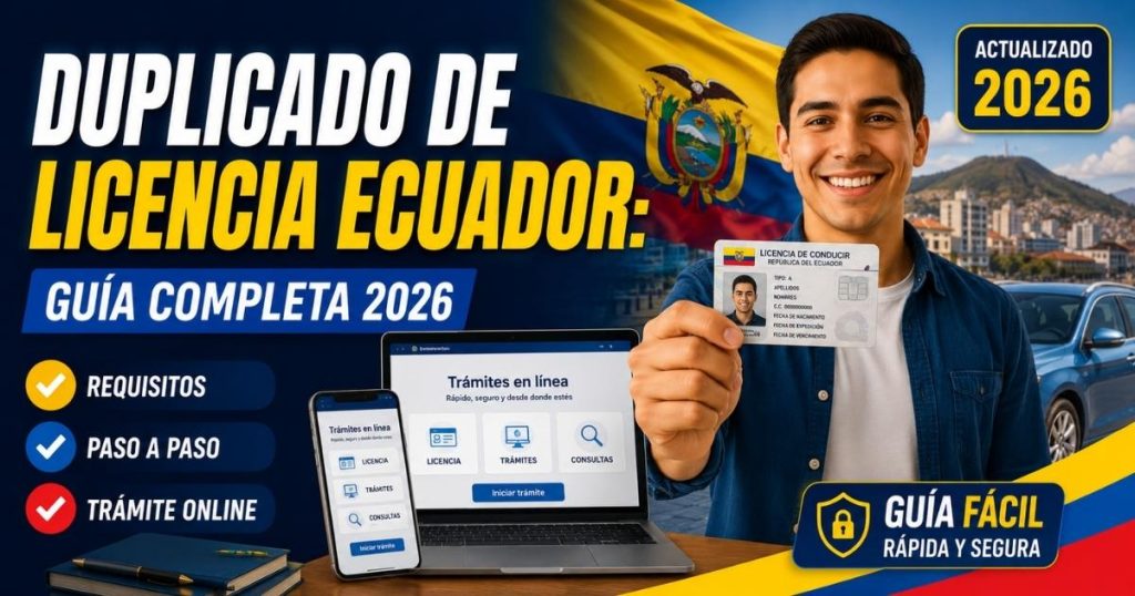 Duplicado de licencia Ecuador guía 2026 con requisitos costos y pasos actualizados