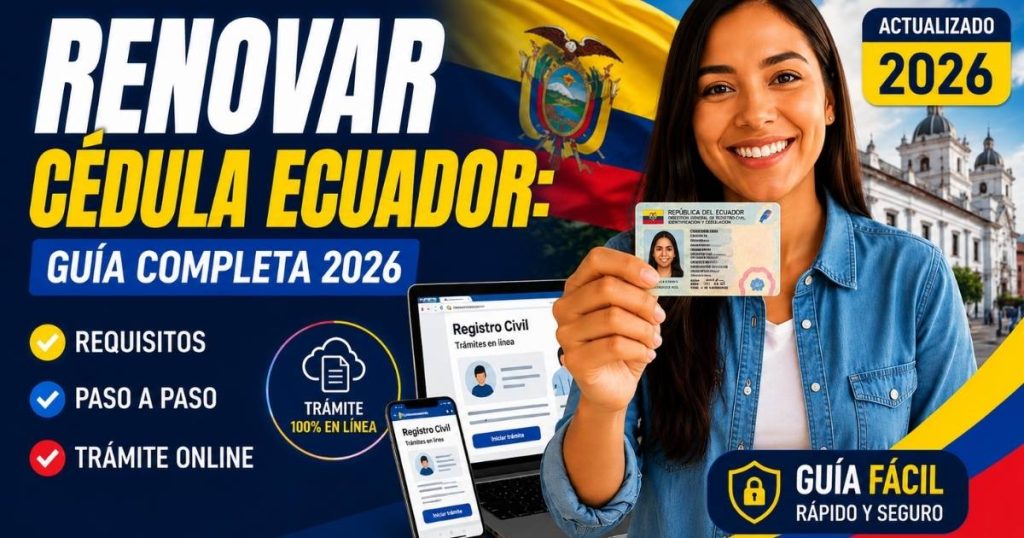 Renovar cédula Ecuador guía fácil 2026 con requisitos costos y pasos actualizados