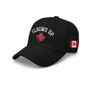ELBOWS UP CANADA Hat – Hockey Quote Patriotic Dad Hat
