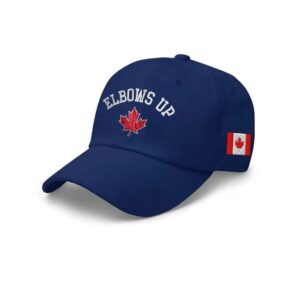 ELBOWS UP CANADA Hat – Hockey Quote Patriotic Dad Hat