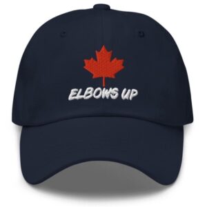 ELBOWS UP CANADA Hat – Hockey Quote Patriotic Trucker Cap