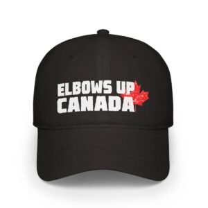 Elbows Up Canada Baseball Cap, Black Hat for Canadians