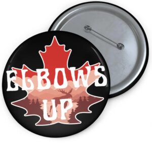 Elbows Up Canada Button, Stop Trump Tariffs