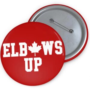 Elbows Up Canada Button, Subtle Anti Trump MAGA Fascism Liberal