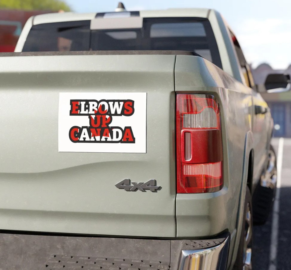 Elbows Up Canada Car Magnet - Canadian Pride