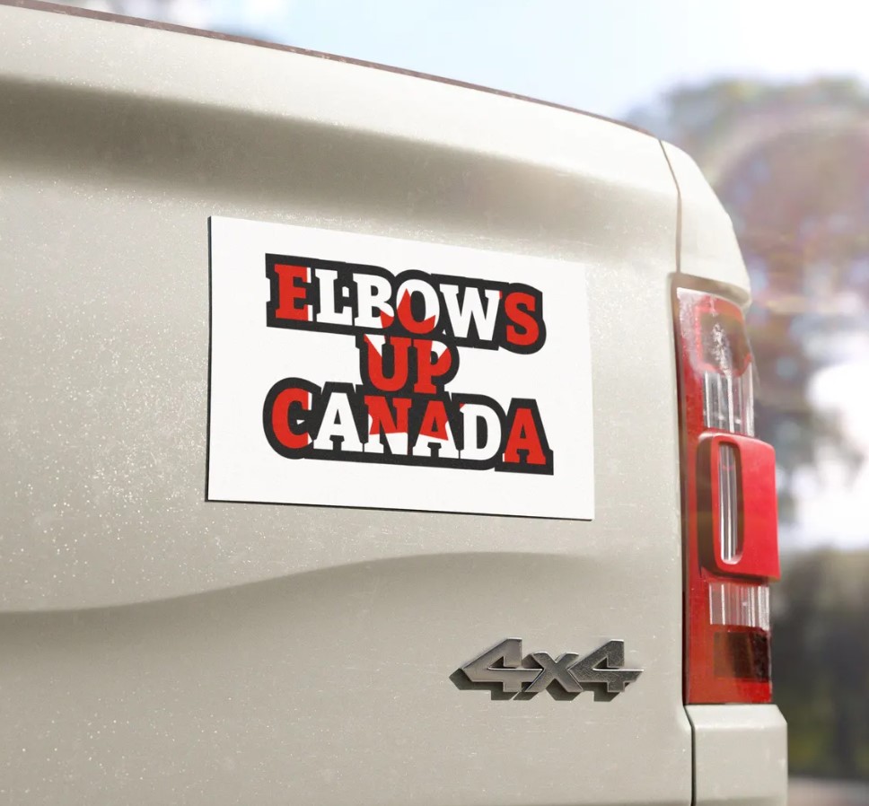 Elbows Up Canada Car Magnet - Canadian Pride