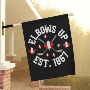 Elbows Up Canada Moose Garden Flag