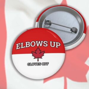 Elbows Up Pin Button