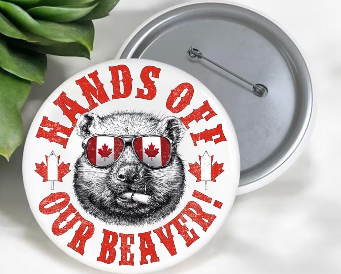 Hands Off Our Beaver Anti Trump Pin Buttons