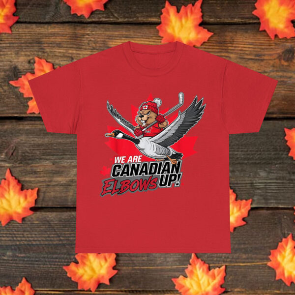 We Are Canadian - Elbows Up Hockey Otter T-Shirt