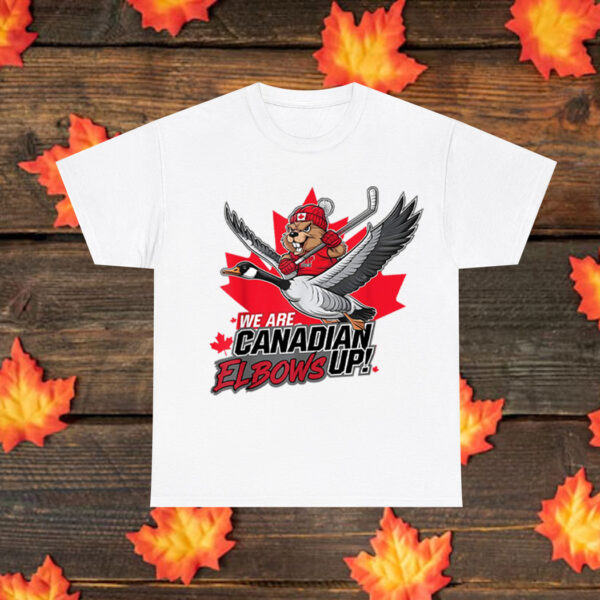 We Are Canadian - Elbows Up Hockey Otter T-Shirt