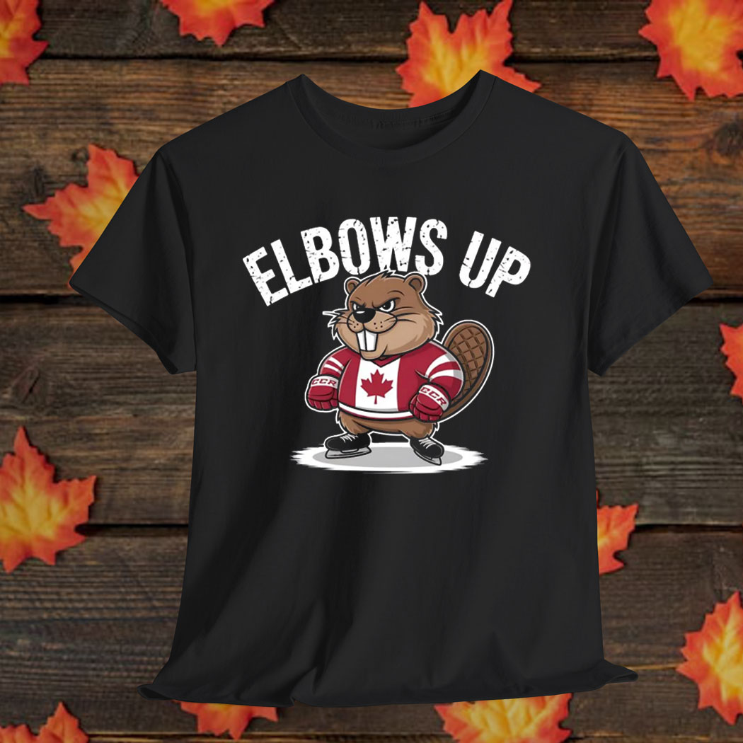 Elbows Up Hockey Beaver T-Shirt