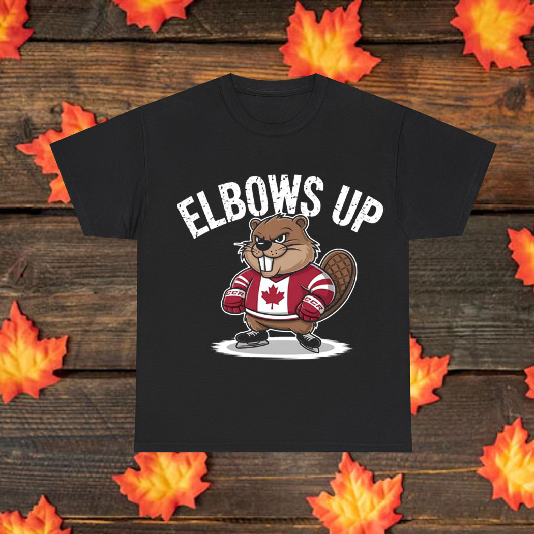 Elbows Up Hockey Beaver T-Shirt