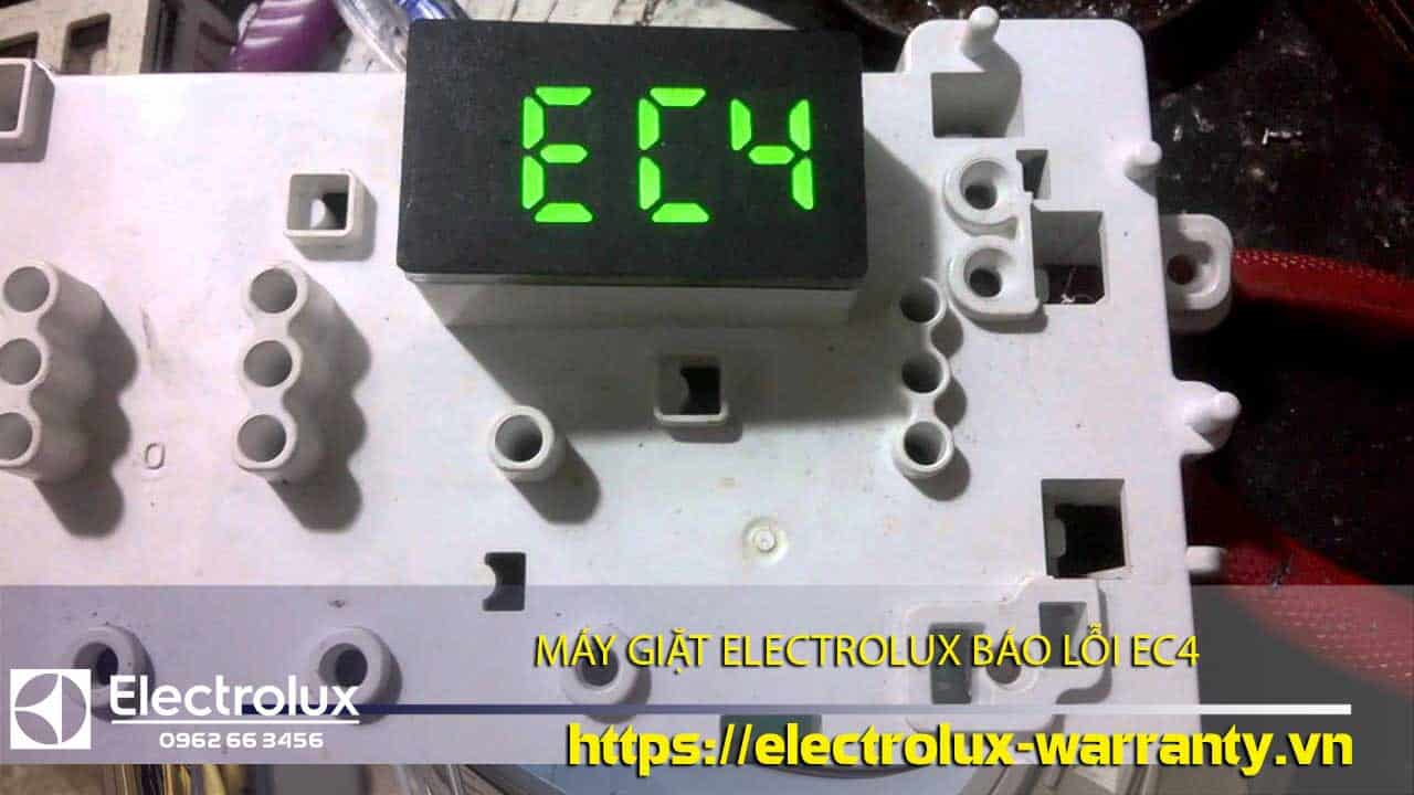 EC4 error code display on Electrolux washing machine control panel for warranty service.