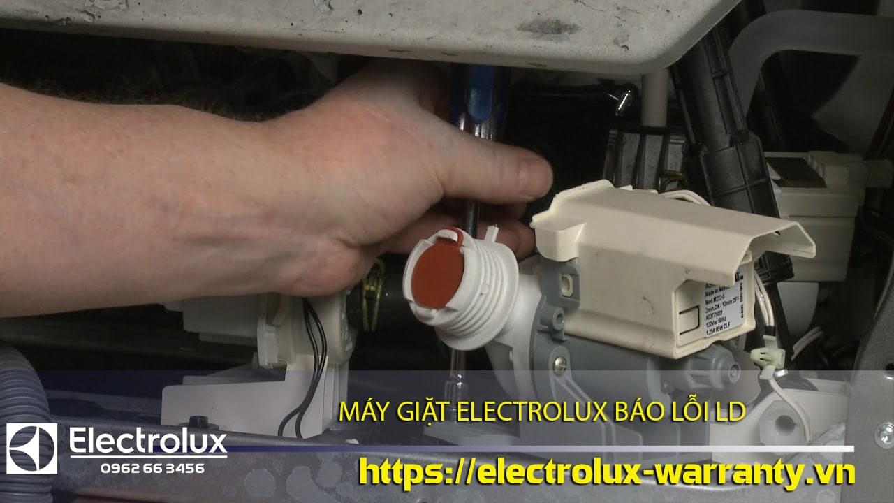 Plastic washing machine component repair for Electrolux appliances, with warranty support.