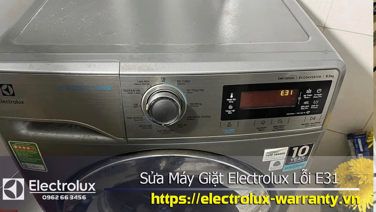 High-quality Electrolux washing machine with digital display and warranty service for E31 error repair. Suitable for home laundry solutions and reliable Electrolux appliance maintenance.