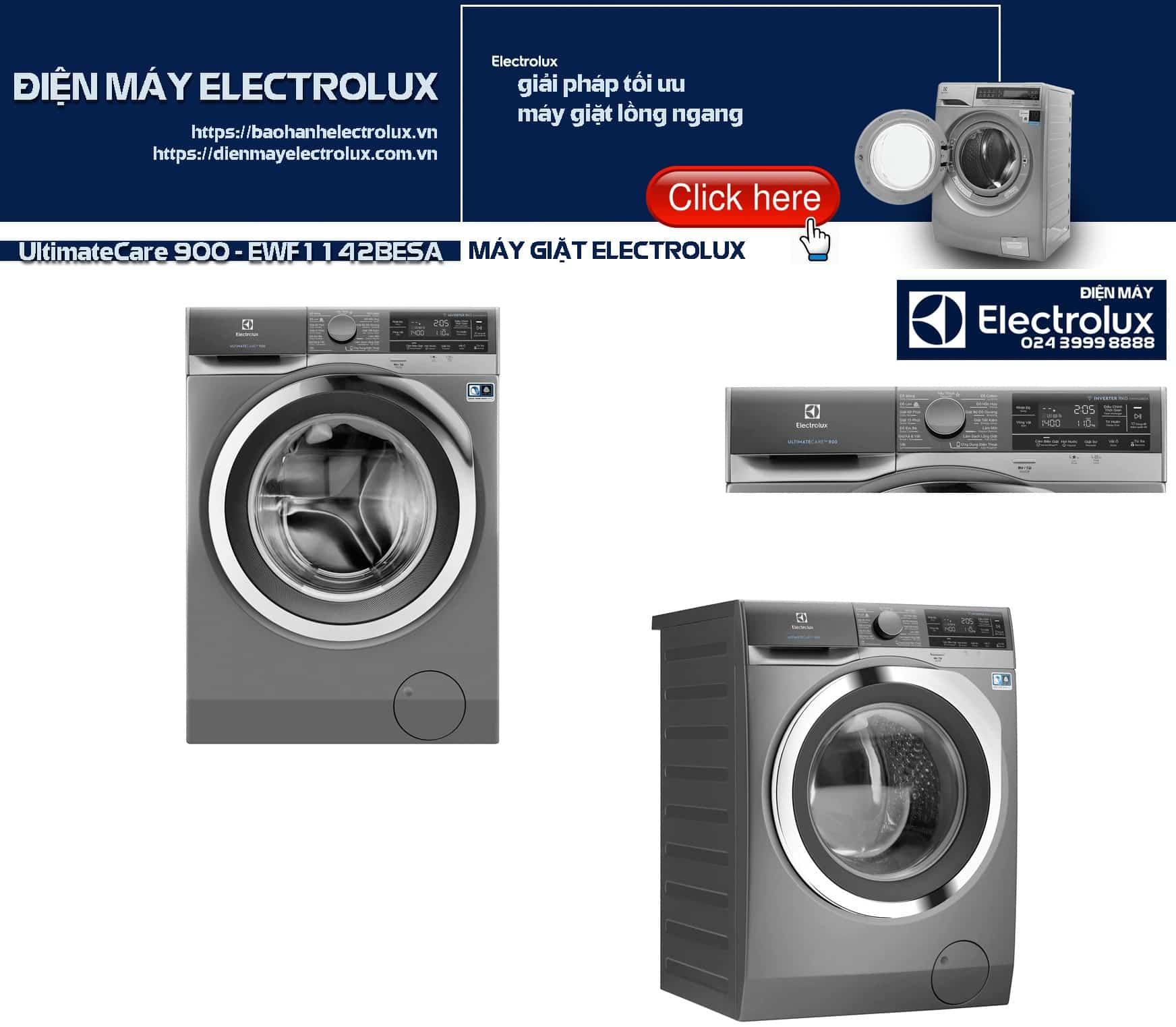 High-quality Electrolux washing machine and dryer with warranty service; reliable home appliances for efficient laundry care.
