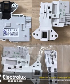 Relay switch components for Electrolux washing machine warranty service, featuring precise electrical connections and durable plastic housing. Suitable for maintenance and repair of Electrolux appliances.