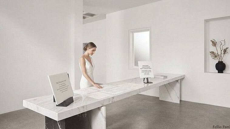 Bride signing wedding registry at elegant wedding event.