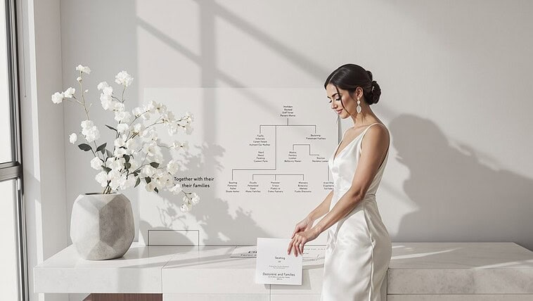 Bridal wedding dress with elegant design and flowing fabric, perfect for a sophisticated wedding loo.
