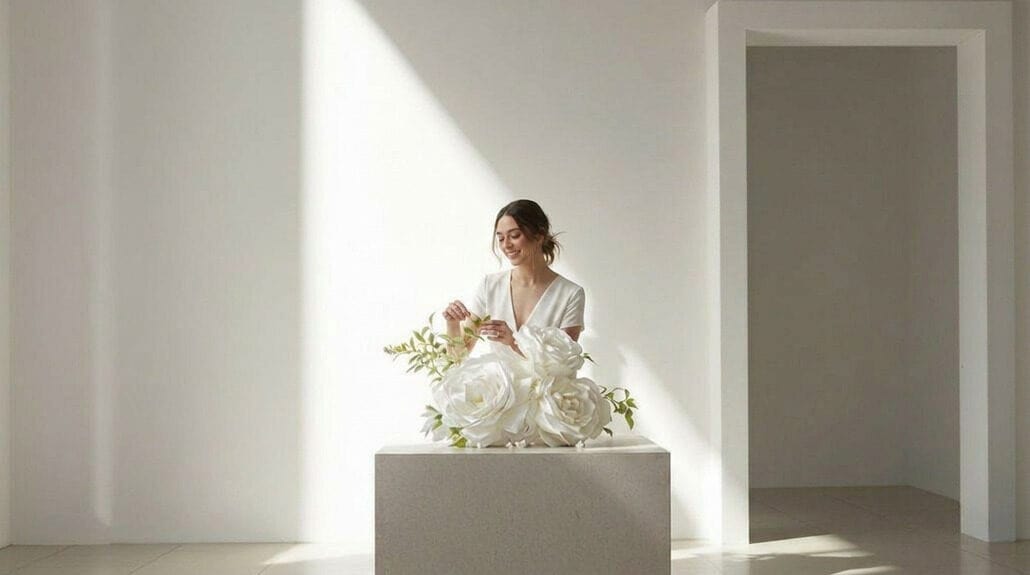 lighting over floral arrangements