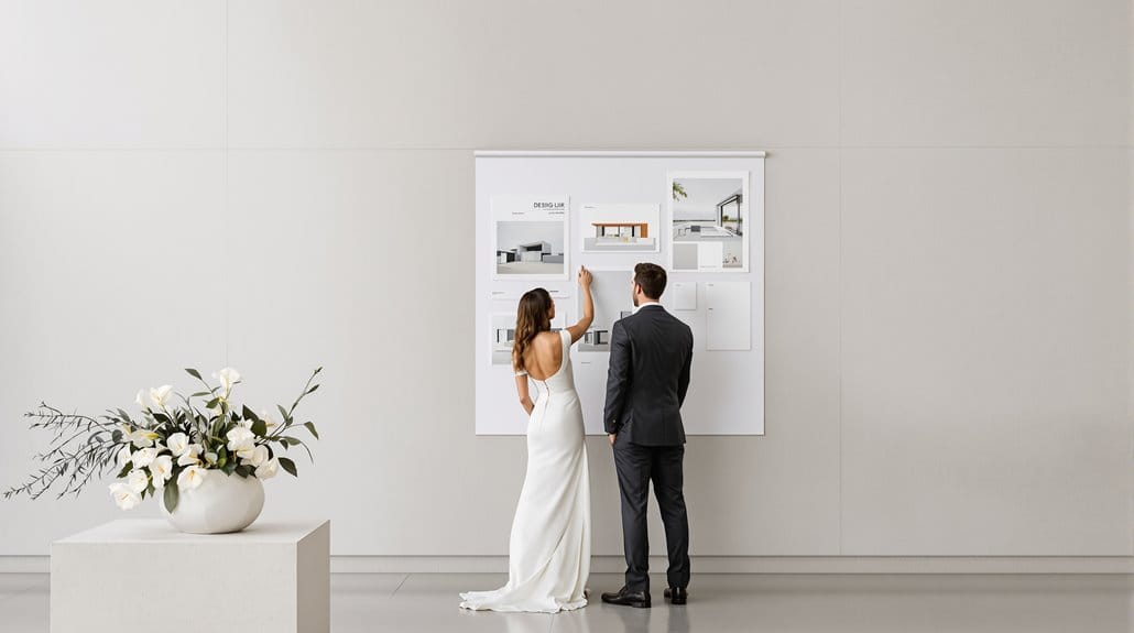minimalist museum wedding design