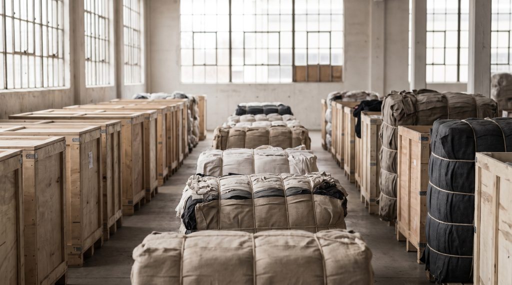 Recycelter Twill aus Textilabfällen