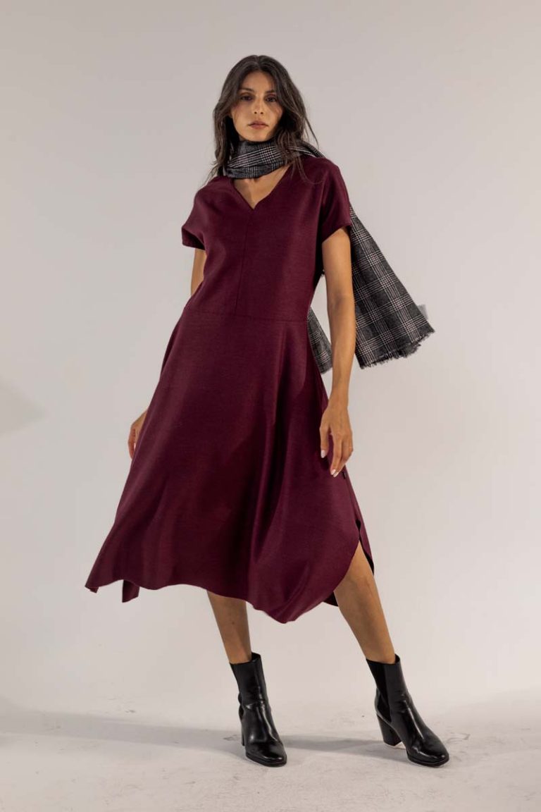Kleid Pirosi Wollwalk mit Flanell-Touch