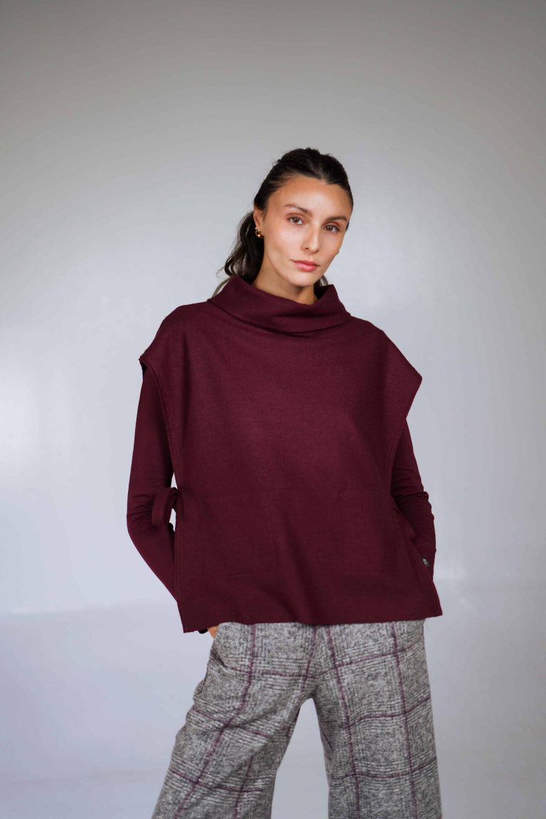 Top Koge aus Wollwalk mit Flanell-Touch