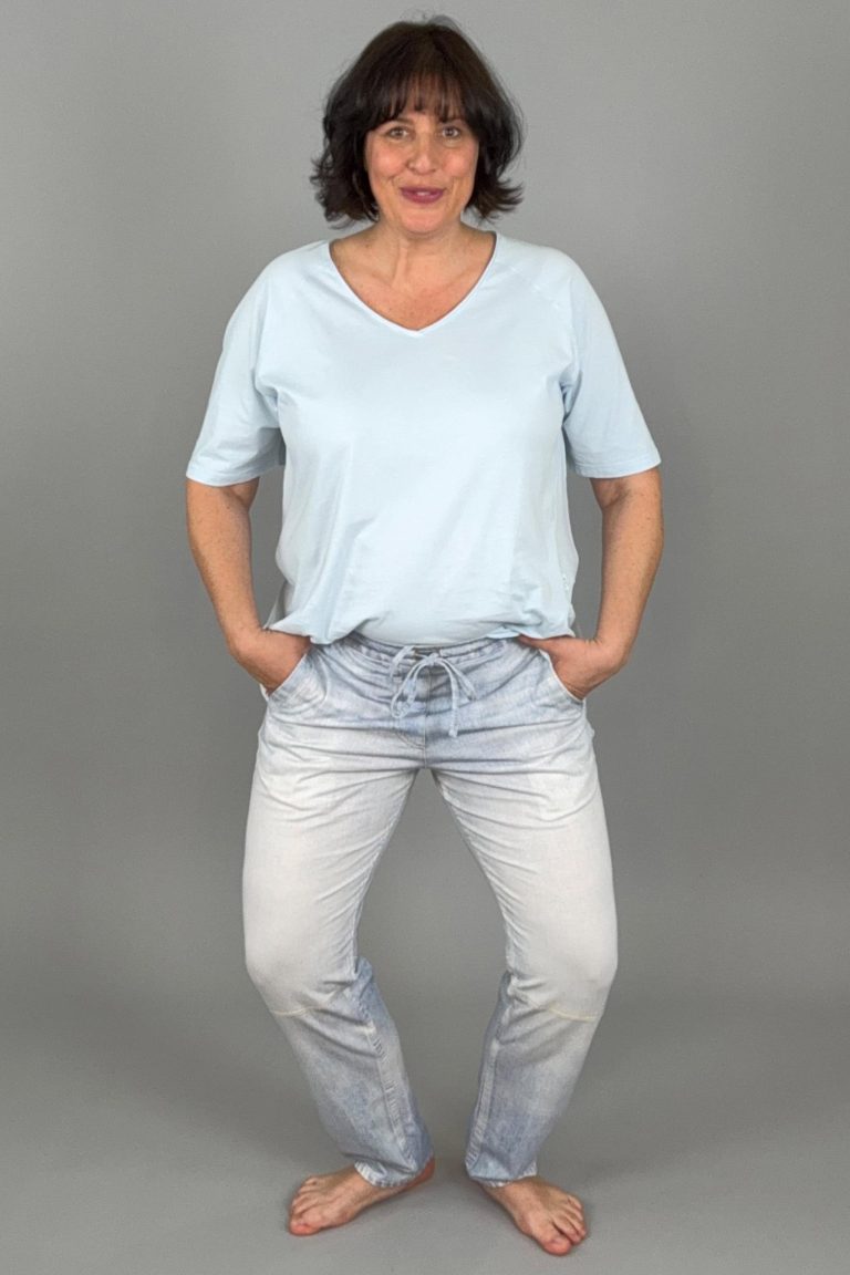 Sweat-Jeans Adrienna mit Denim Digitaldruck