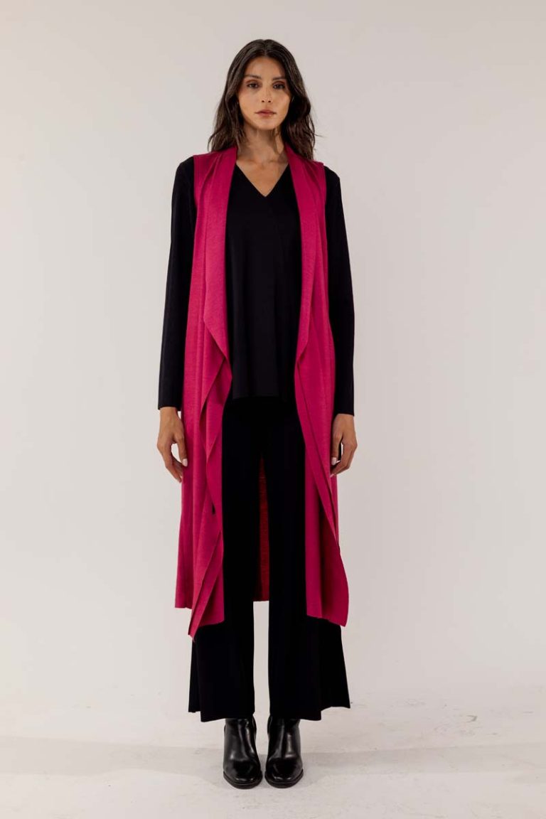 Weste Ocean lang Wollwalk mit Flanell-Touch