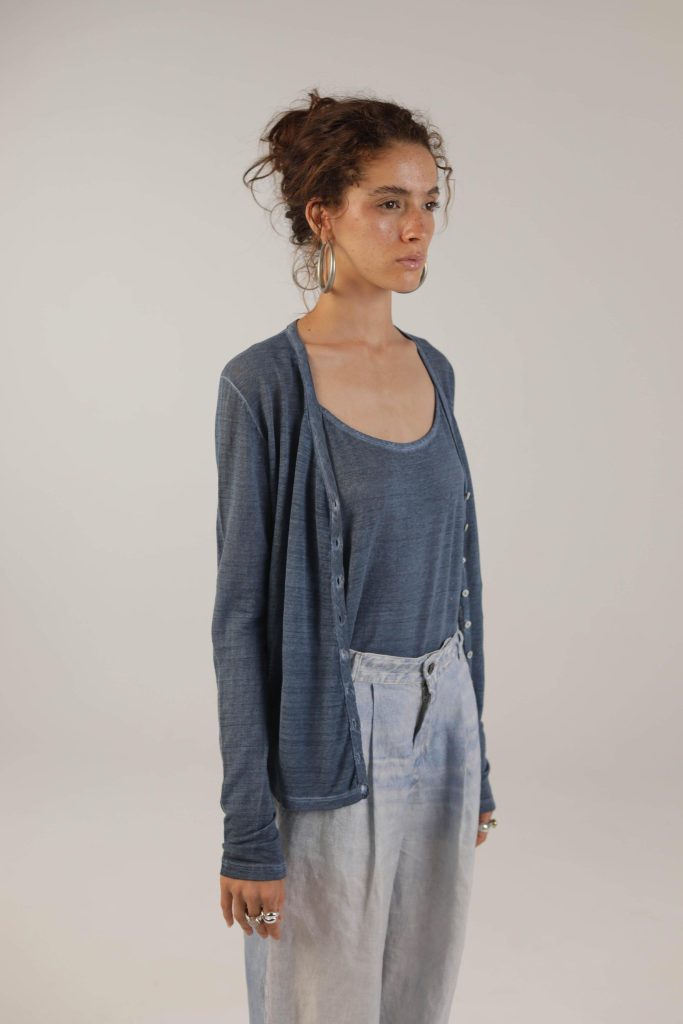 Cardigan Napulan aus Hanf mit Bio-Baumwolle