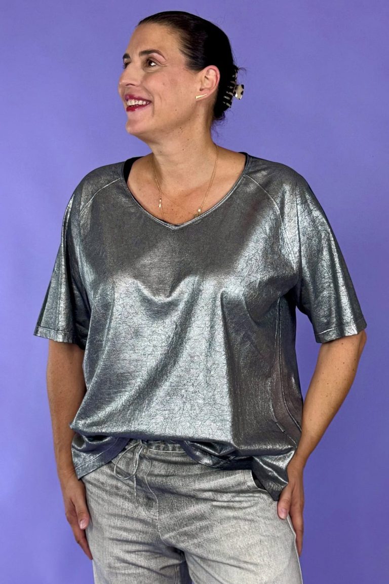 The Shirt mit zarter Silberfolienbeschichtung