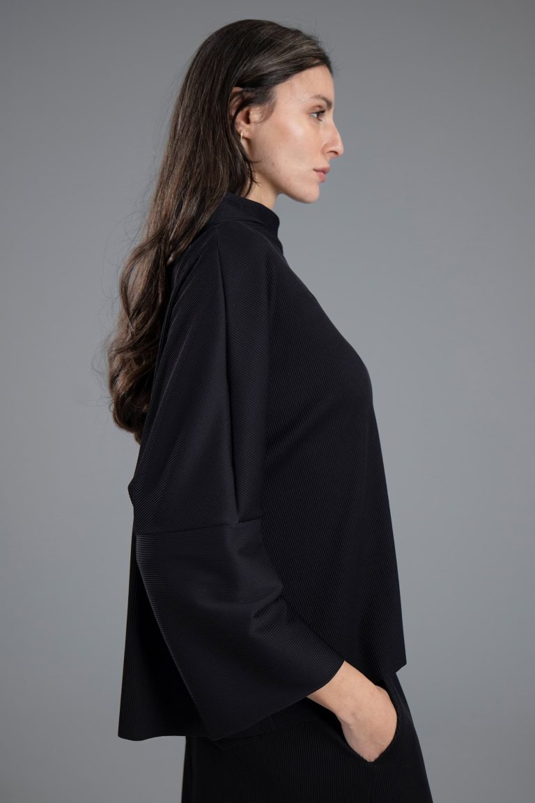 Shirt Dari longsleeve aus gerippter, recycelter Mikrofaser
