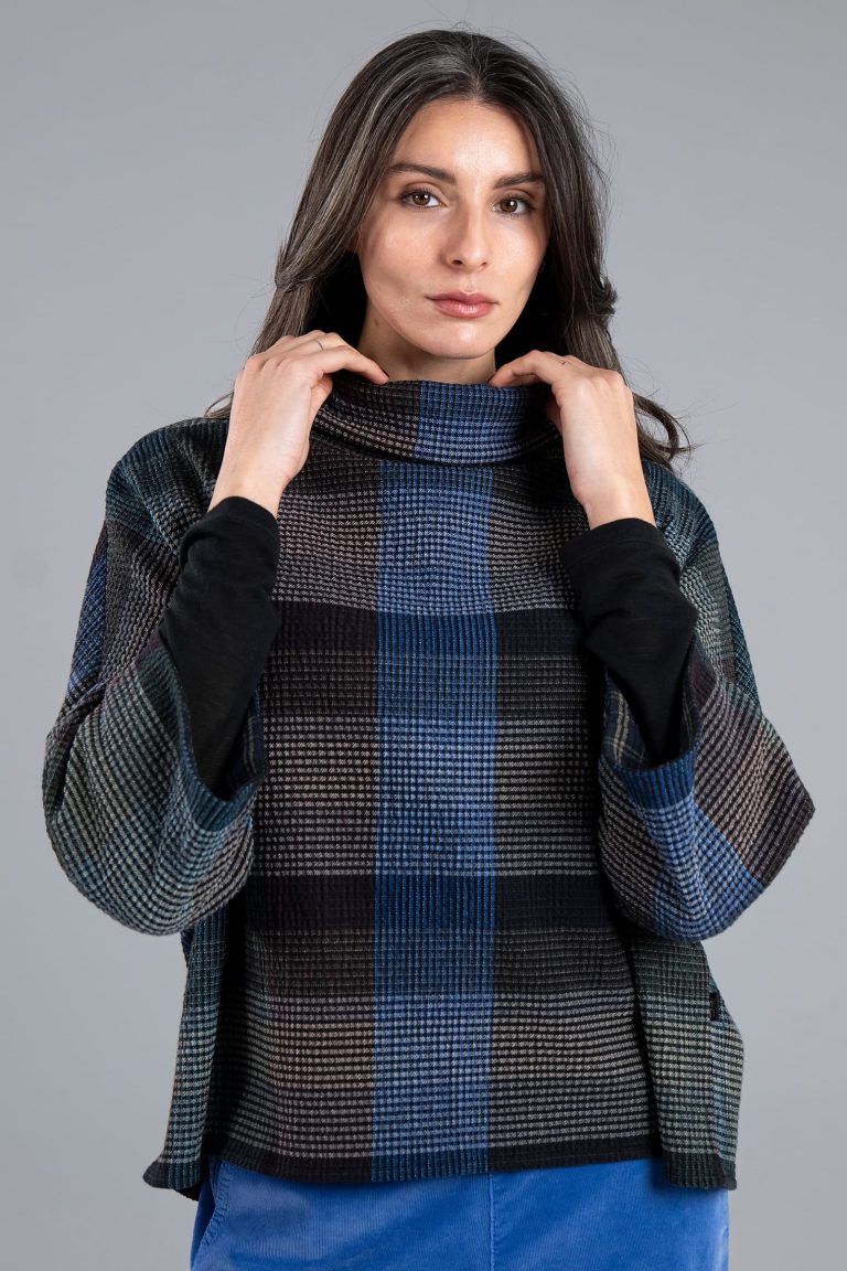 Shirt Dari longsleeve aus strukturierter Stoff mit mehrfarbigem Karomuster
