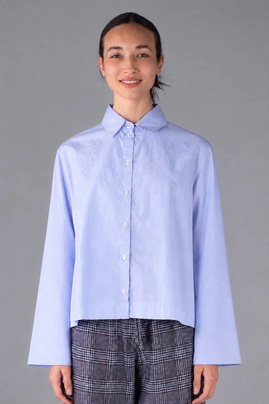 Bluse Tege longsleeve aus Bio-Popeline