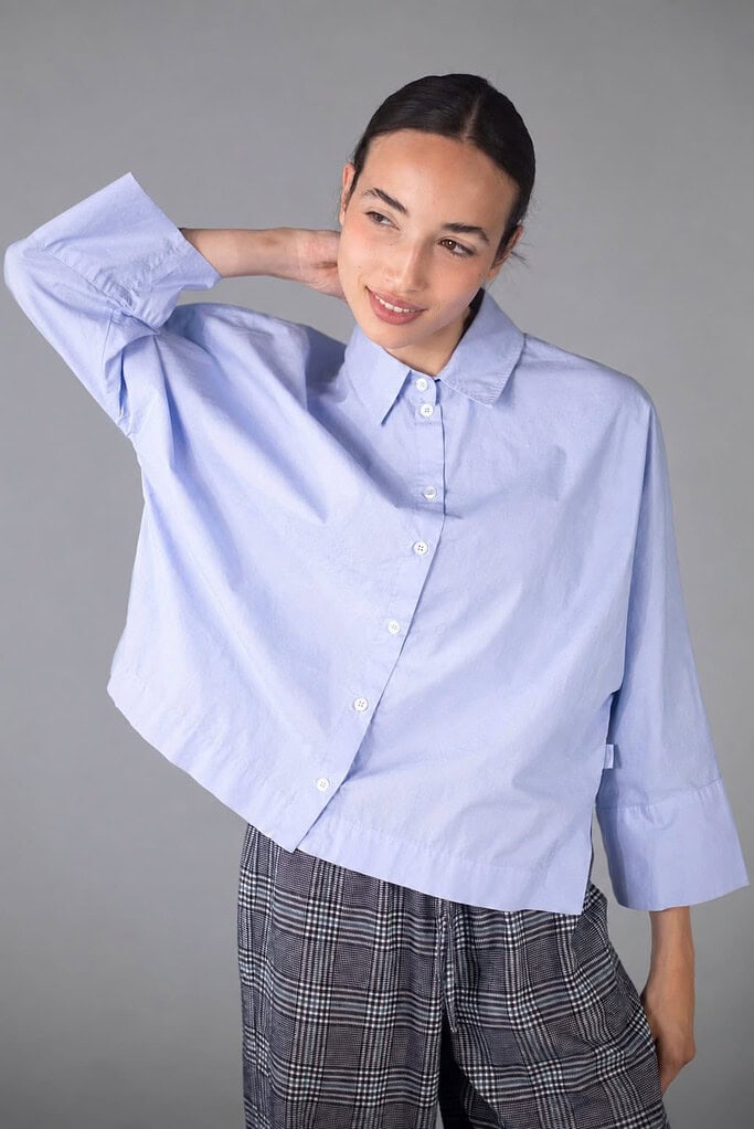 Bluse Tege longsleeve aus Bio-Popeline