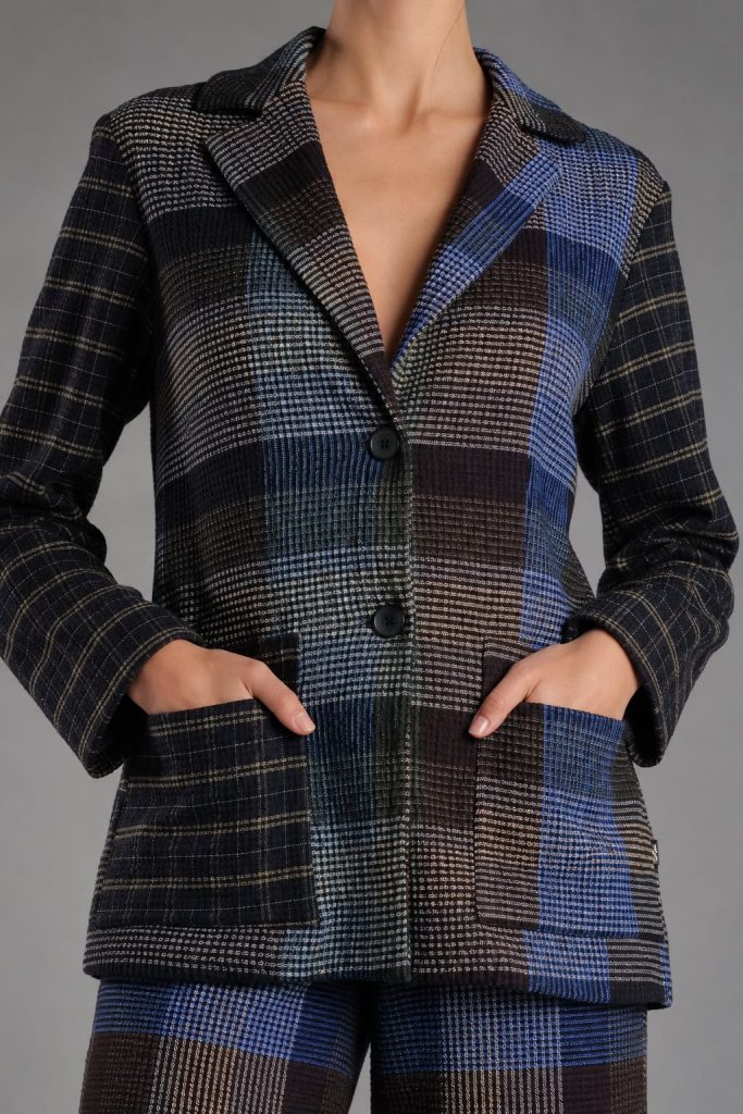 Jacket Bangui aus strukturiertem Stoff mit mehrfarbigem Karomuster