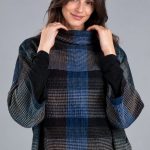 Shirt Dari longsleeve aus strukturiertem Stoff mit mehrfarbigem Karomuster