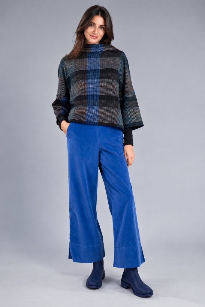 Shirt Dari longsleeve aus strukturiertem Stoff mit mehrfarbigem Karomuster