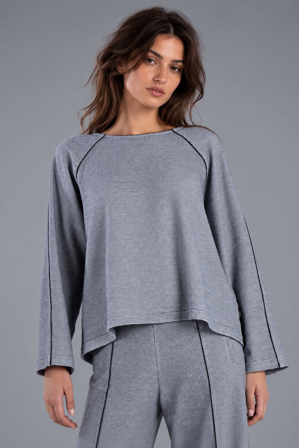 Shirt Vasu aus Bio- Baumwolljersey mit Piqué-Struktur