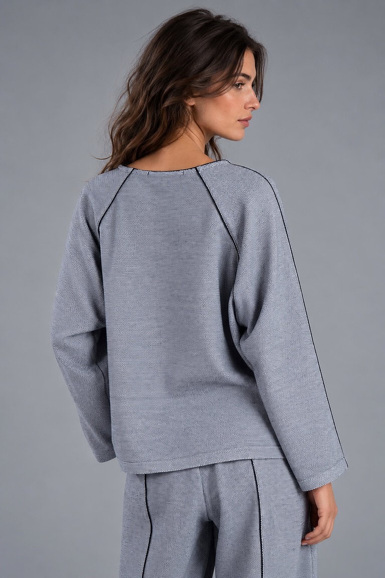 Shirt Vasu aus Bio- Baumwolljersey mit Piqué-Struktur