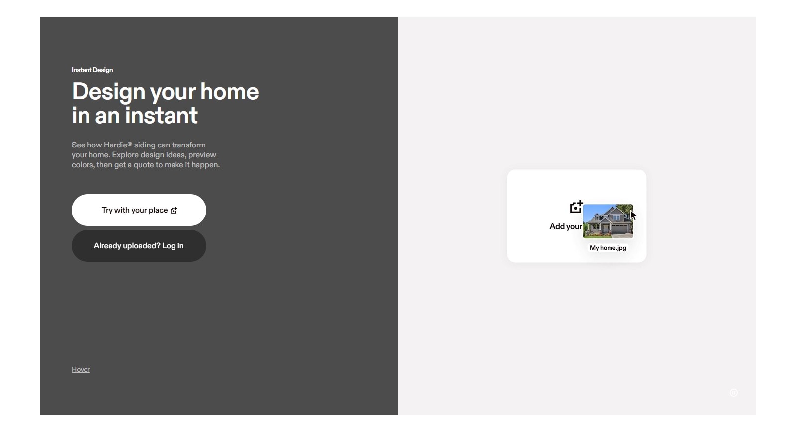 James Hardie Home Color and Siding Designer tool showing palettes and profile options