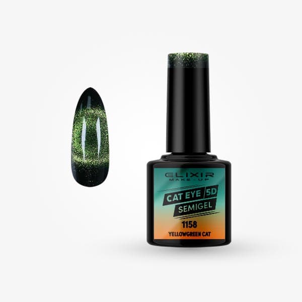 Ημιμόνιμο βερνίκι Cat Eye 5D 8ml – #1158 (Yellowgreen Cat)