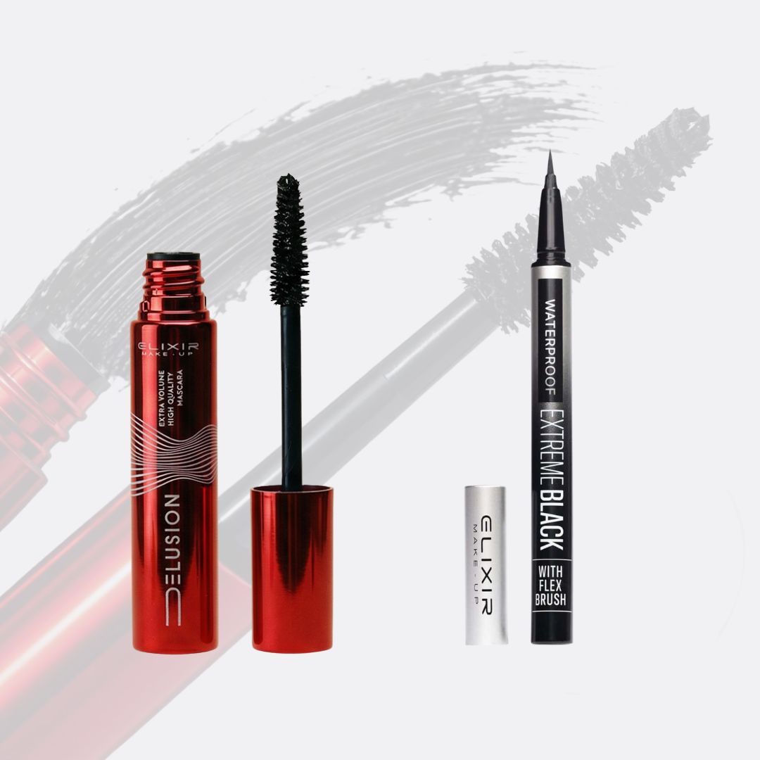 Σετ μακιγιάζ Cat Eye με eyeliner και μάσκαρα για έντονο βλέμμα.