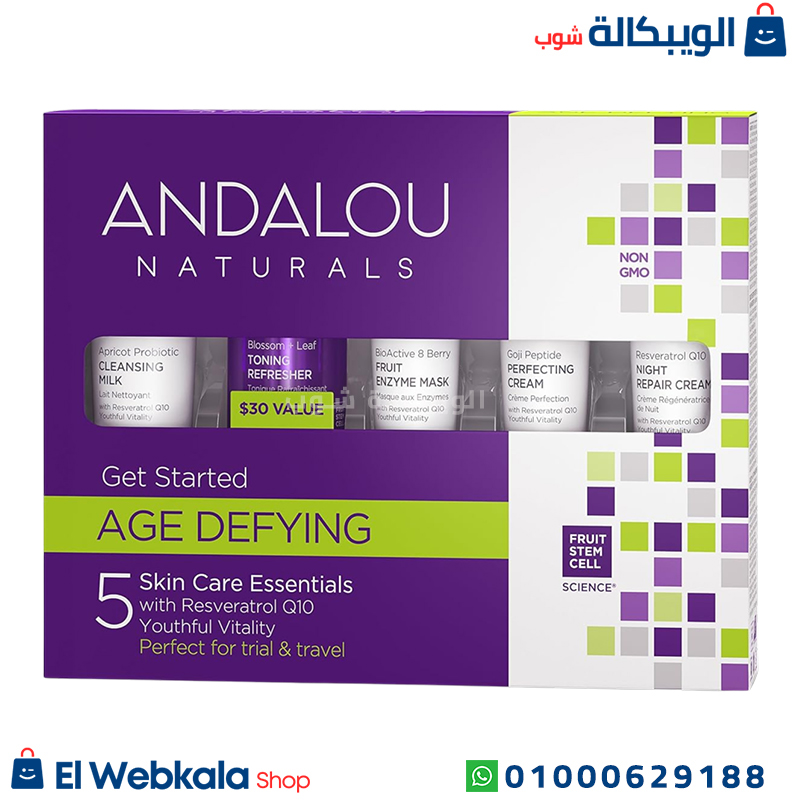Andalou Naturals, Get Started, Age Defying, Skin Care Essentials (2) مجموعة العناية بالبشرة Andalou Naturals