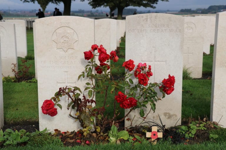 Graves at the Tyne Cot Cemetary in Flanders Fields