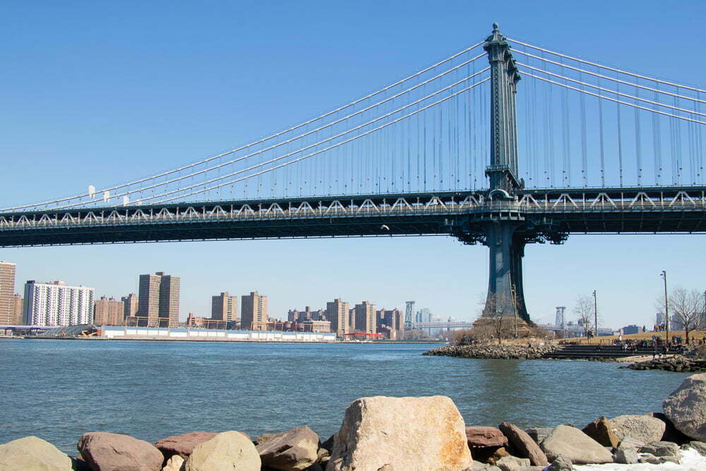 The Manhattan Bridge from DUMBO - Brooklyn Bridge Walk - Emma Jane Explores
