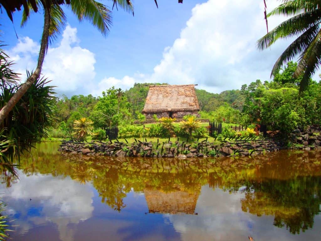 A hut in the middle of a lake
